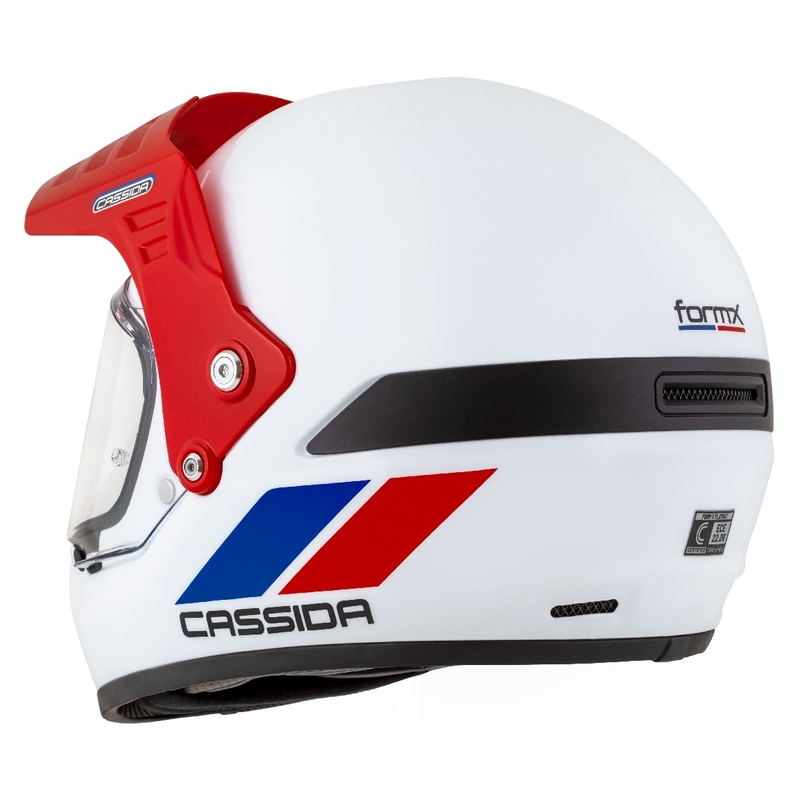 Enduro čelada Cassida FormX FlatOut belo-modro-rdeča