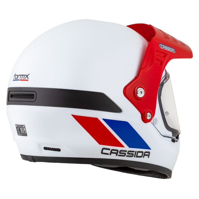 Enduro čelada Cassida FormX FlatOut belo-modro-rdeča