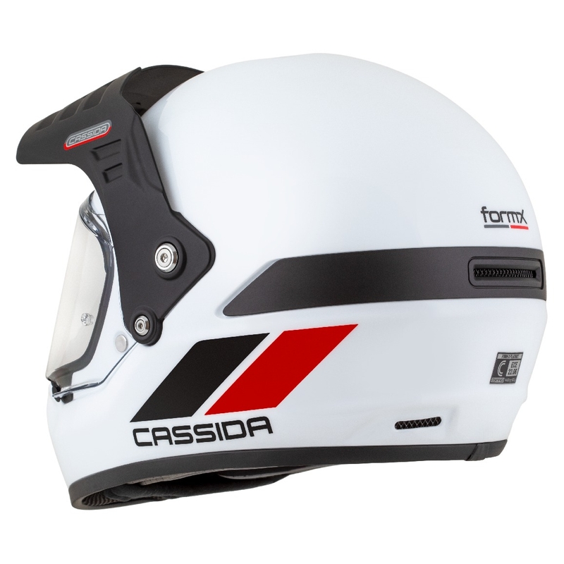 Enduro čelada Cassida FormX FlatOut belo-črno-rdeča