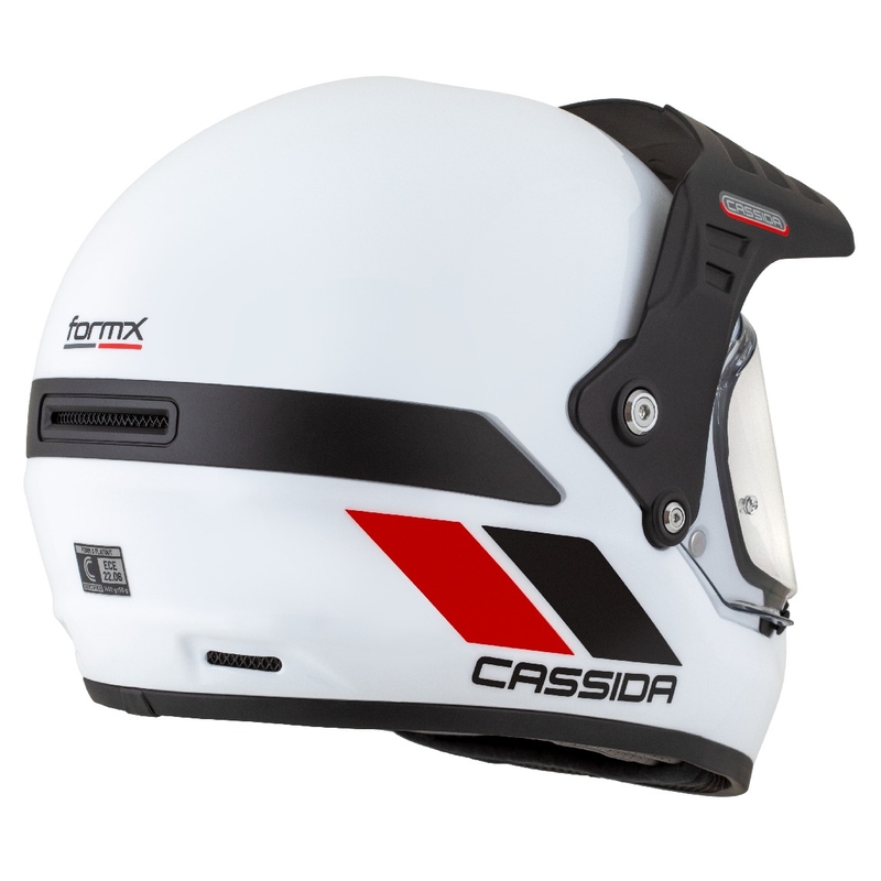 Enduro čelada Cassida FormX FlatOut belo-črno-rdeča