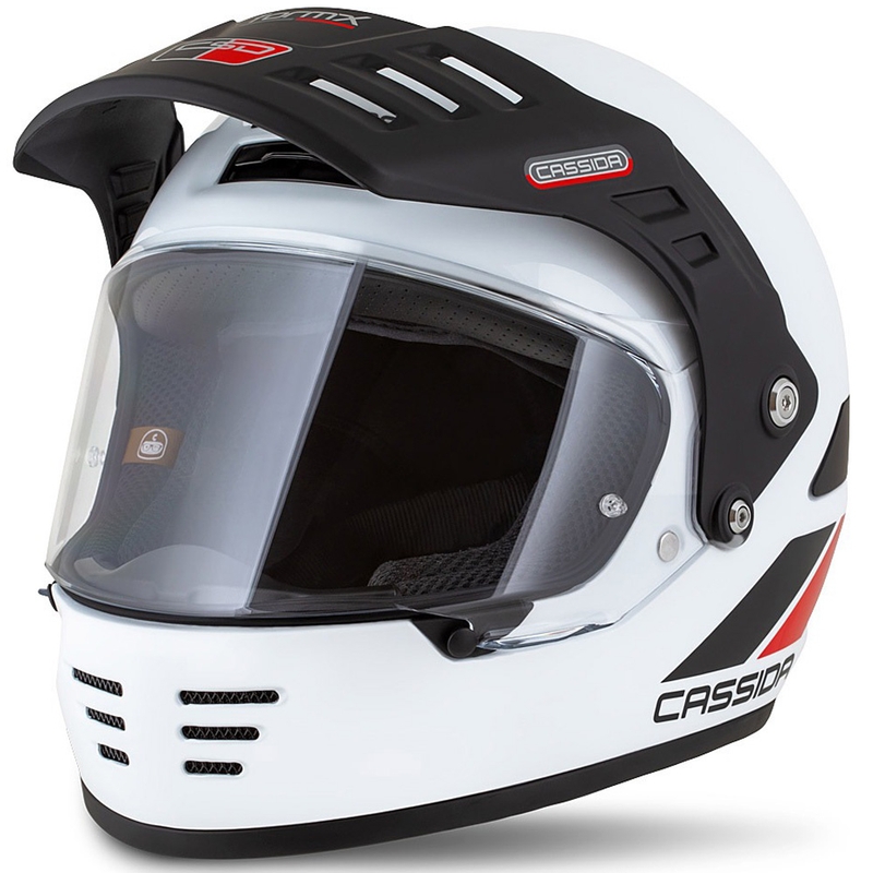 Enduro čelada Cassida FormX FlatOut belo-črno-rdeča