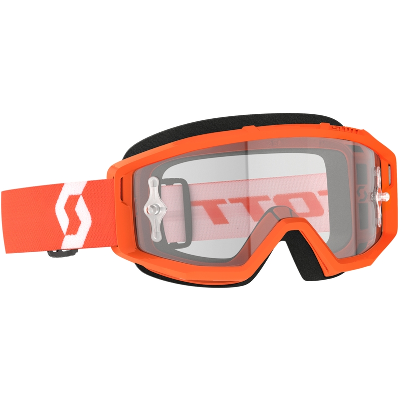 Motokros očala SCOTT Primal Clear oranžno-bela s prozornim pleksi steklom