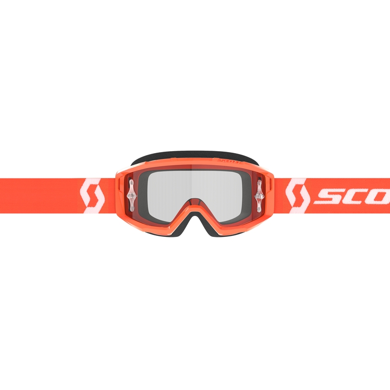 Motokros očala SCOTT Primal Clear oranžno-bela s prozornim pleksi steklom