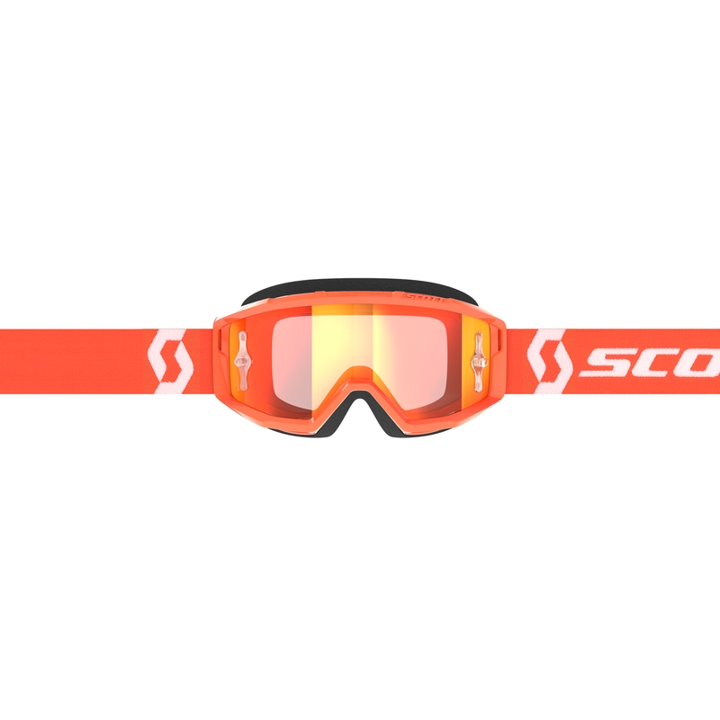 Motokros očala SCOTT Primal CH oranžno-bela s krom oranžnim pleksi steklom