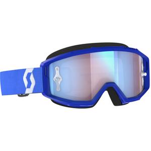 Motokros očala SCOTT Primal CH modro-bela s krom modrim pleksi steklom