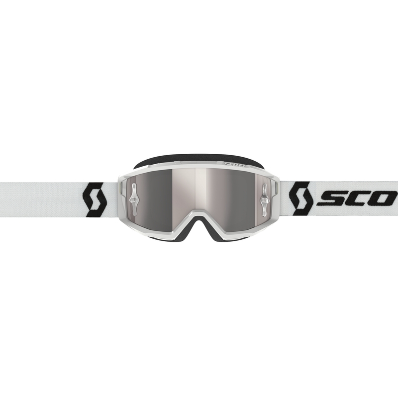 Motokros očala SCOTT Primal CH bela s krom srebrnim pleksi steklom