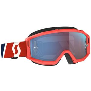 Motokros očala SCOTT Primal CH rdeče-modra s krom modrim pleksi steklom