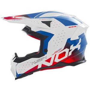 Motokros čelada NOX N634 belo-modra-rdeča