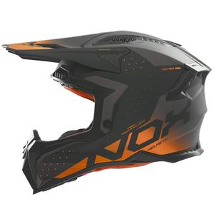 Motokros čelada NOX N634 mat črno-oranžna