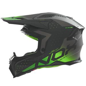 Motokros čelada NOX N634 mat črno-zelena