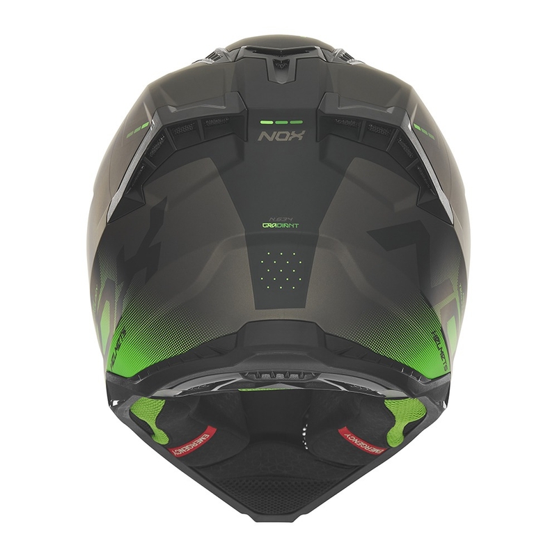 Motokros čelada NOX N634 mat črno-zelena