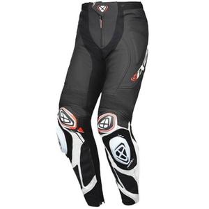 Usnjene motoristične hlače IXON Vortex 3 črno-bele