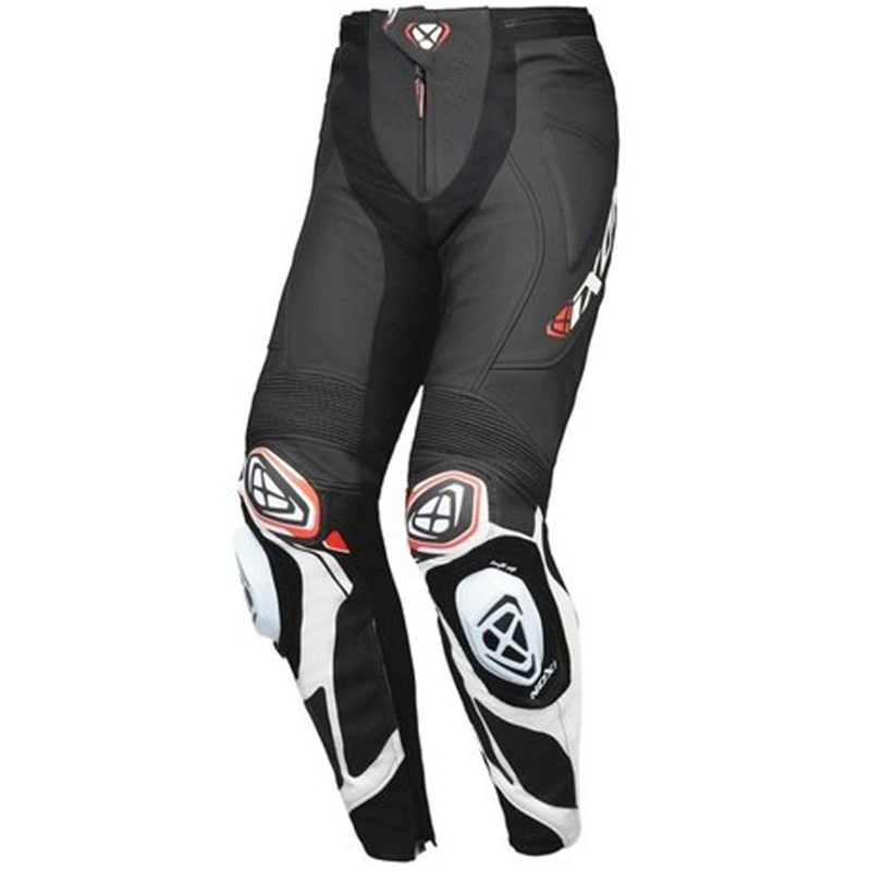 Usnjene motoristične hlače IXON Vortex 3 črno-bele