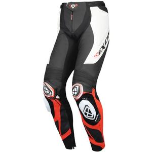 Usnjene motoristične hlače IXON Vortex 3 črno-belo-rdeče