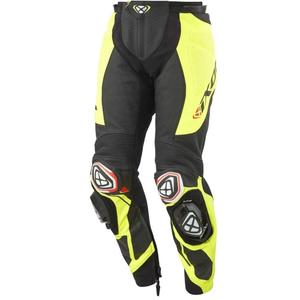 Usnjene motoristične hlače IXON Vortex 3 črno-fluo rumene
