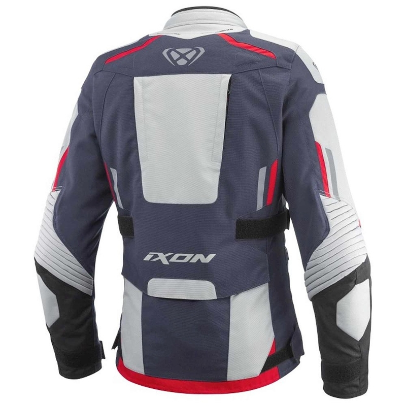 Ženska motoristična jakna IXON Midgard sivo-modro-črna