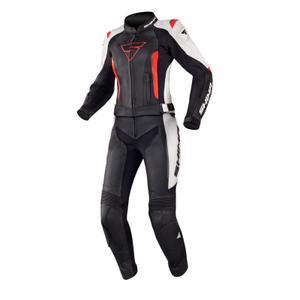 Ženska motoristična obleka Shima Miura Black-White-Fluo Red razprodaja