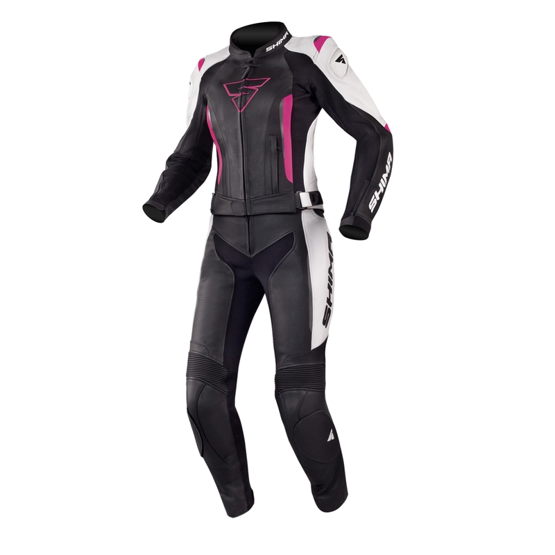 Ženski kombinezon Shima Miura Black-White-Fuchsia Motorcycle Jumpsuit razprodaja