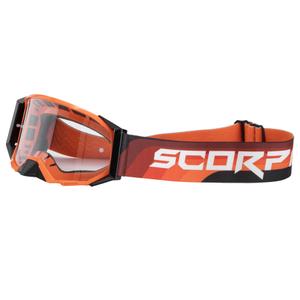 Motokros očala Scorpion E24 oranžno-črna s prozornim pleksi steklom
