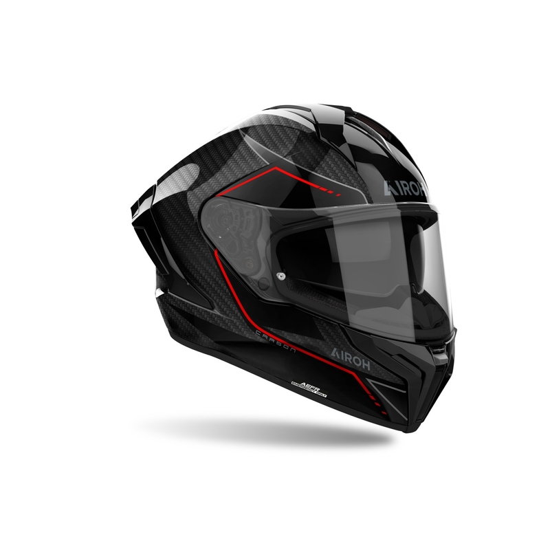 Celoobrazna motoristična čelada Airoh MATRYX Carbon sijajno črna