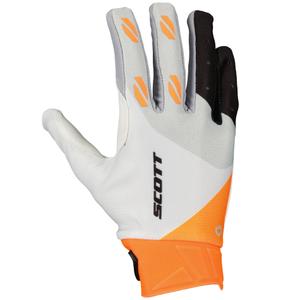 Motokros rokavice SCOTT EVO RACE belo-oranžne