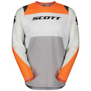 SCOTT EVO Race motokros majica belo-oranžna