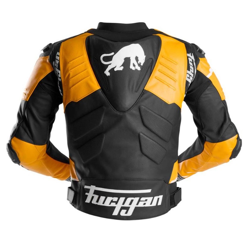 Furygan Signature 55 usnjena motoristična jakna črno-rumena