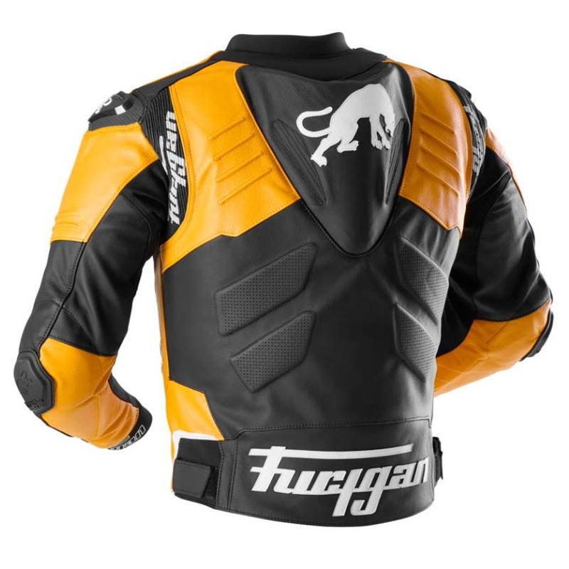 Furygan Signature 55 usnjena motoristična jakna črno-rumena