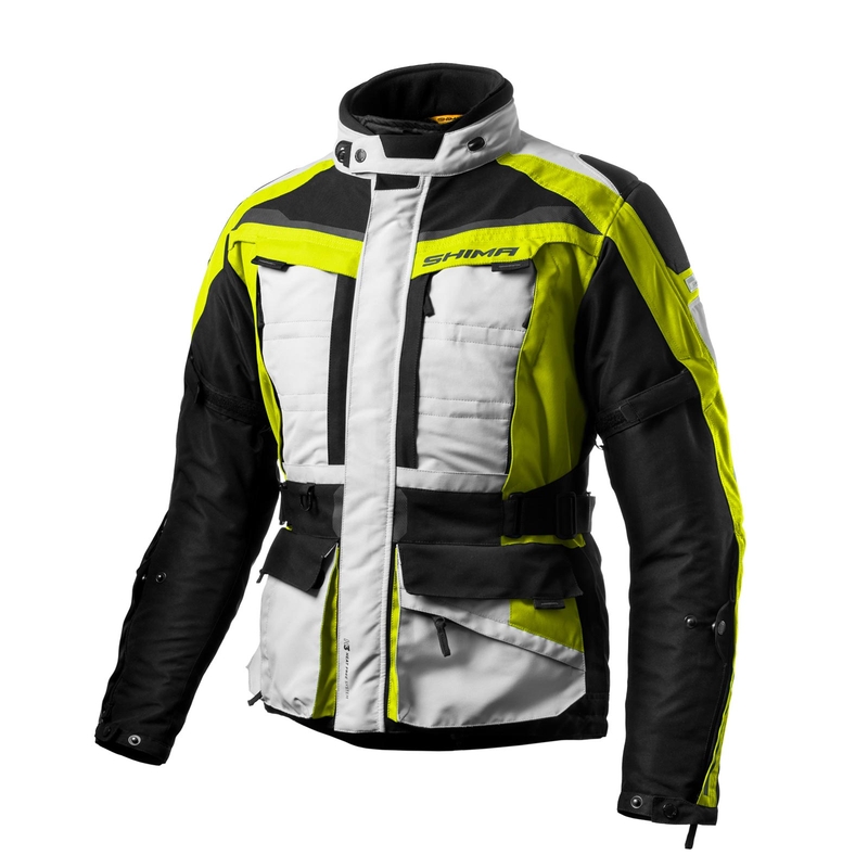 Motoristična jakna Shima Horizon fluo rumeno-sivo-črna