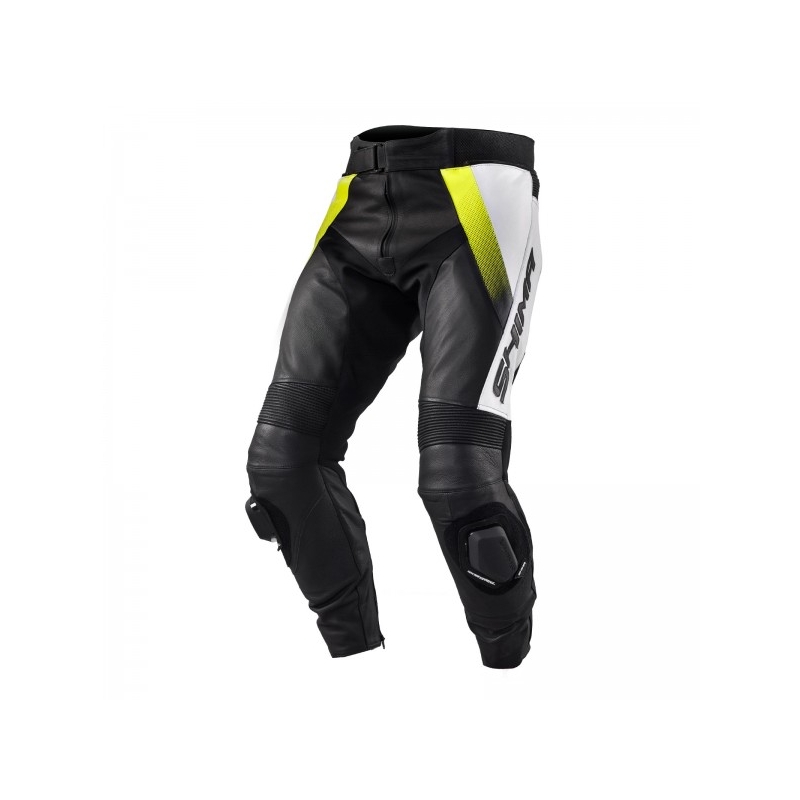 Shima STR Črno-bele-fluo rumene motoristične hlače razprodaja