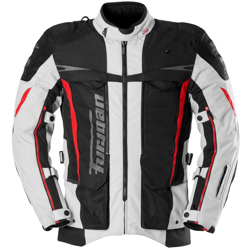 Motoristična jakna Furygan Montroc Kevlar® Primaloft® 3IN1+ črno-bež-rdeča