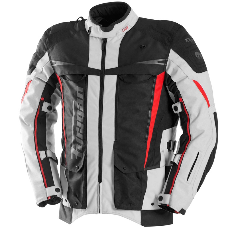 Motoristična jakna Furygan Montroc Kevlar® Primaloft® 3IN1+ črno-bež-rdeča