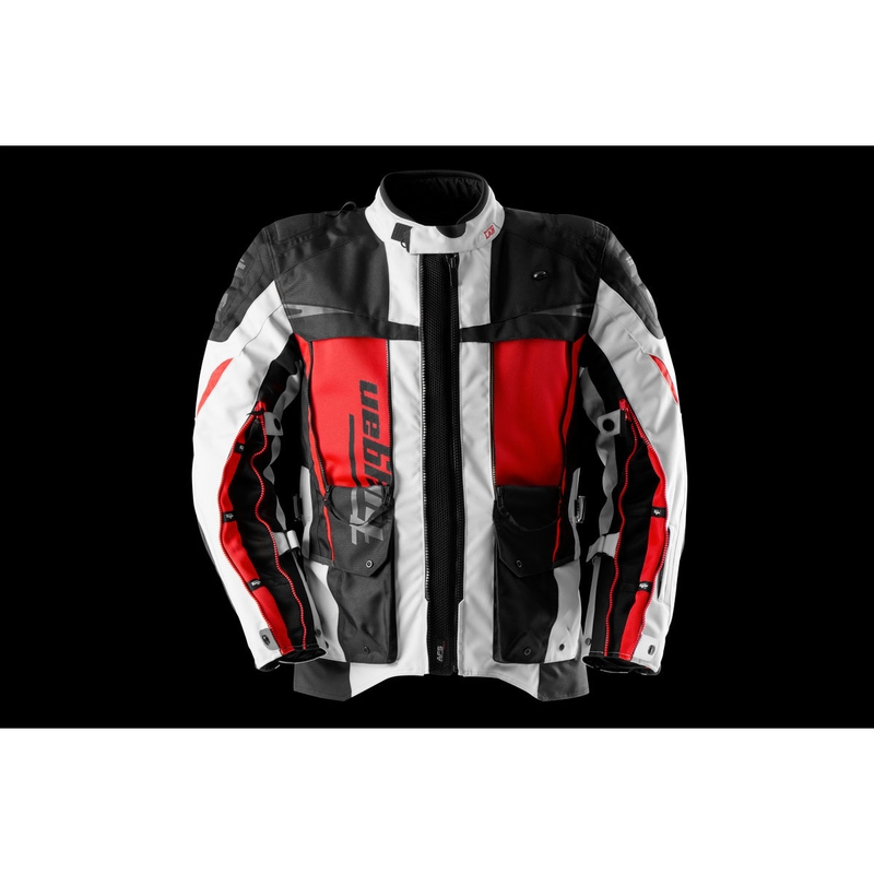 Motoristična jakna Furygan Montroc Kevlar® Primaloft® 3IN1+ črno-bež-rdeča