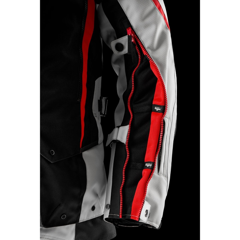 Motoristična jakna Furygan Montroc Kevlar® Primaloft® 3IN1+ črno-bež-rdeča