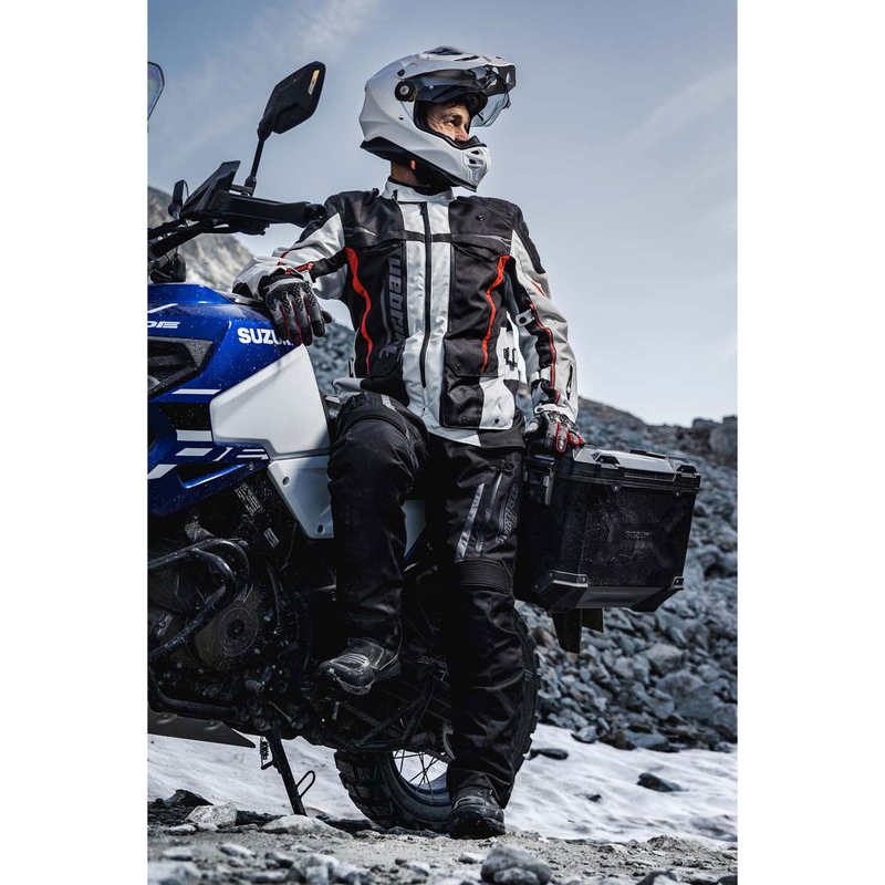Motoristična jakna Furygan Montroc Kevlar® Primaloft® 3IN1+ črno-bež-rdeča
