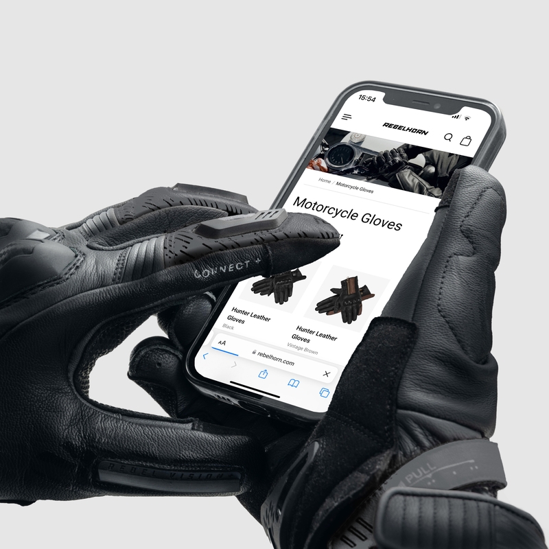Črne motoristične rokavice Rebelhorn Viper