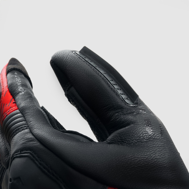 Motoristične rokavice Rebelhorn Viper črno-sivo-fluo rdeče