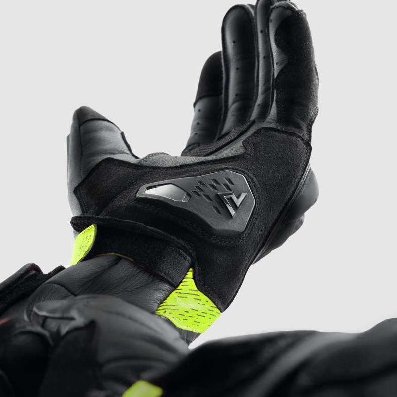 Motoristične rokavice Rebelhorn Viper črno-sivo-fluo rumene