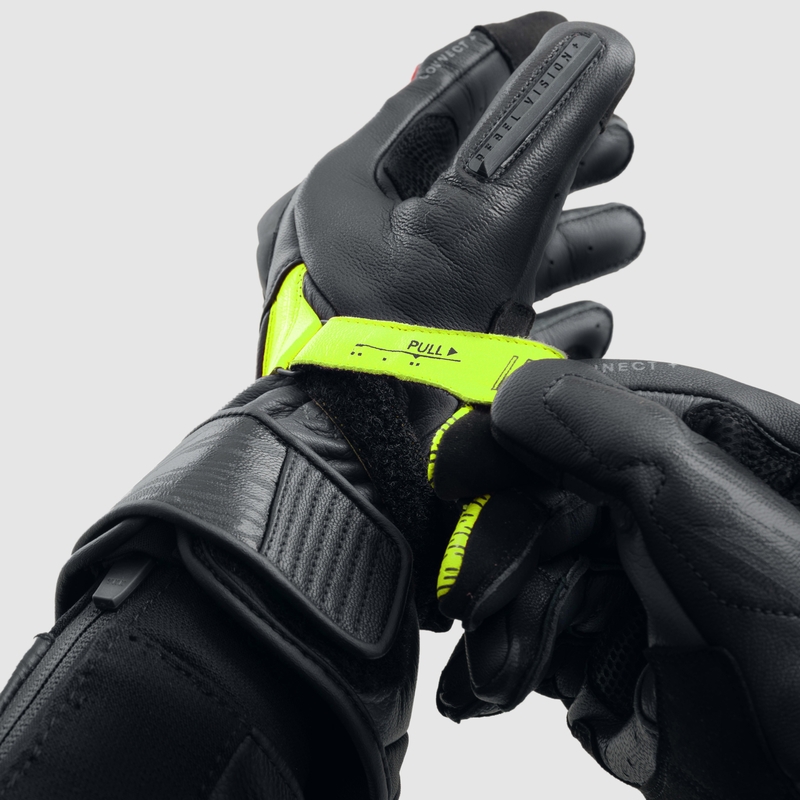 Motoristične rokavice Rebelhorn Viper črno-sivo-fluo rumene