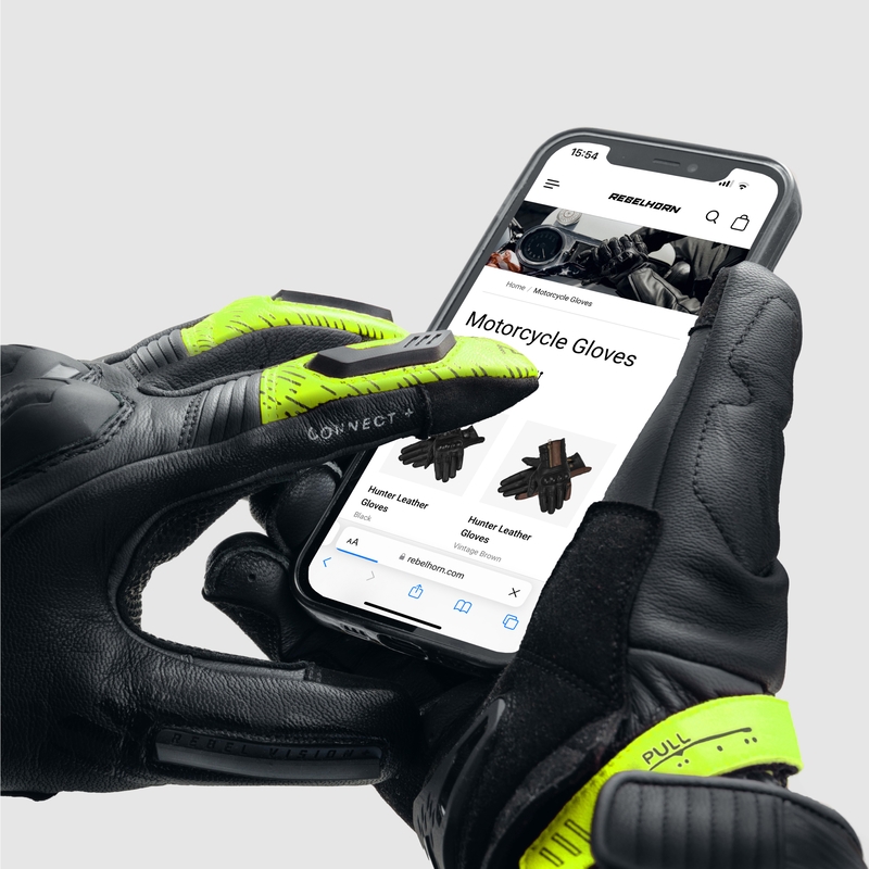 Motoristične rokavice Rebelhorn Viper črno-sivo-fluo rumene