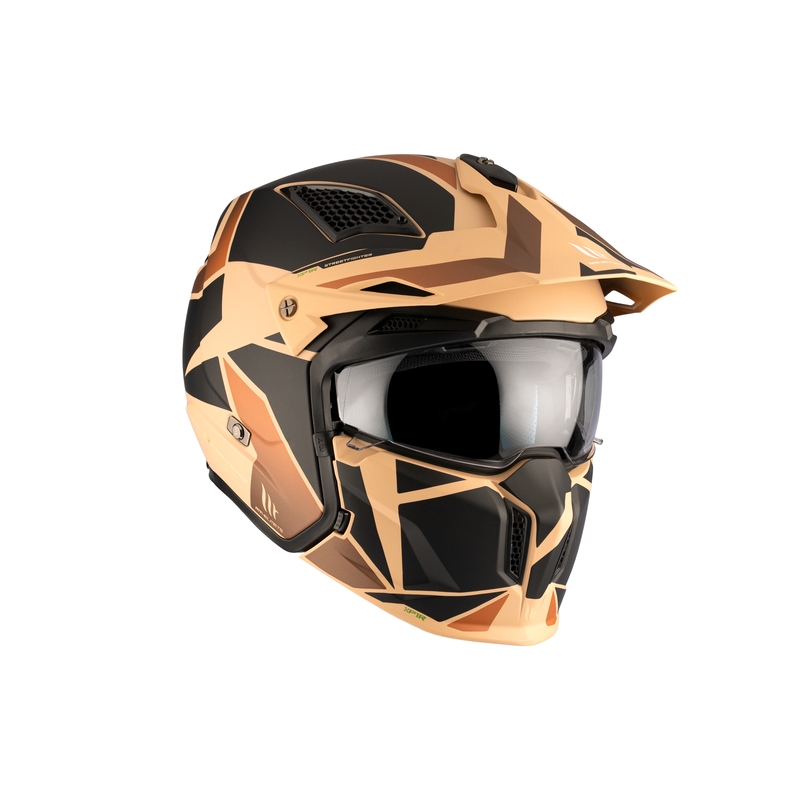 Odprta čelada MT Streetfighter SV S P1R B9 črno-rjavo-bež