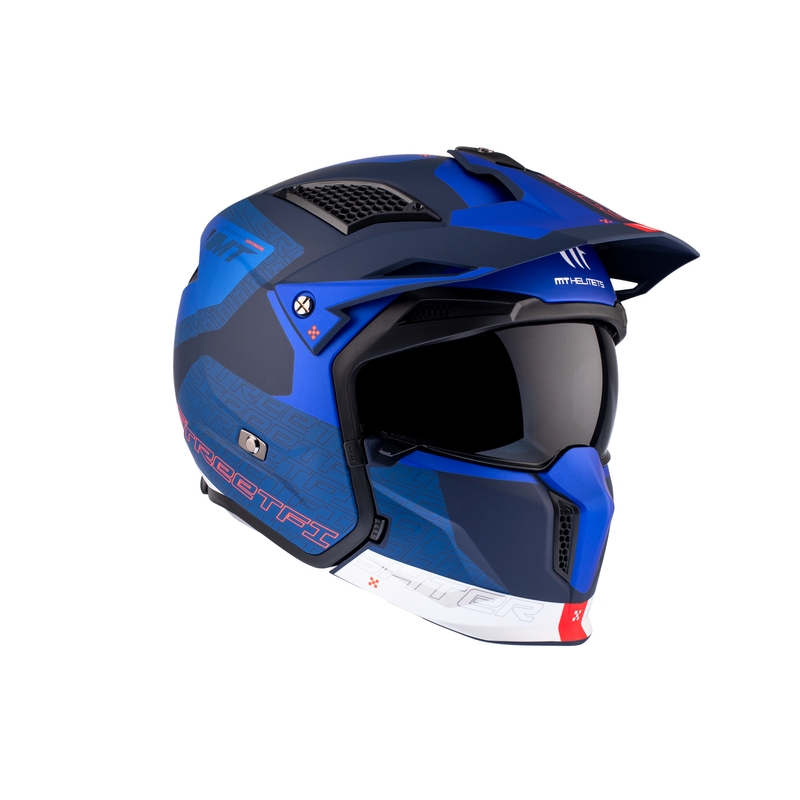 Odprta čelada z masko MT Streetfighter SV Totem C17 belo-modra
