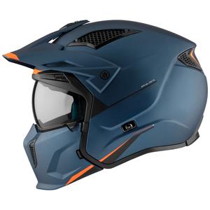 Odprta obrazna čelada z masko MT Streetfighter SV S Solid A7 mat modra