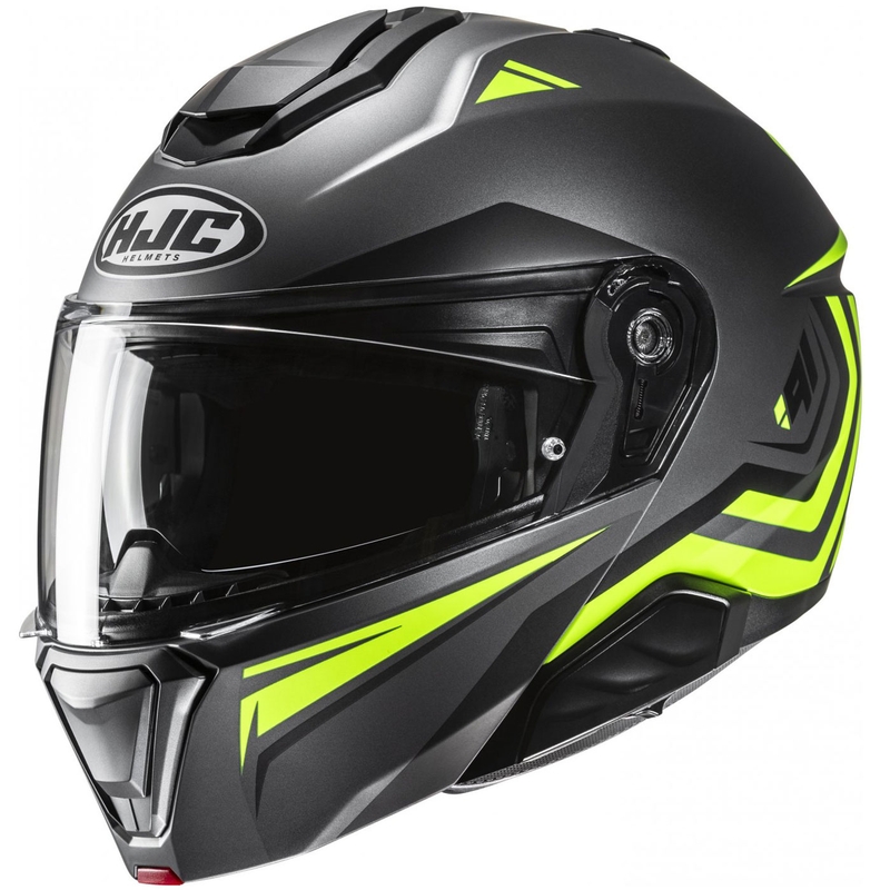 HJC i91 Tricus MC3HSF motoristična čelada na preklop črno-fluo rumena