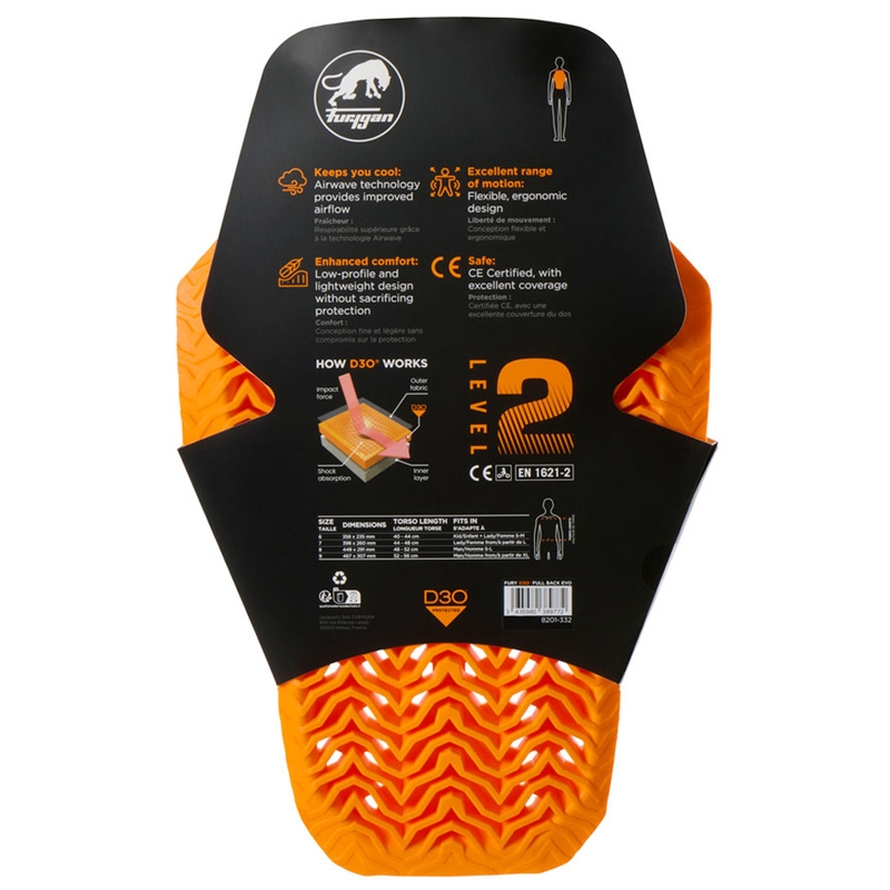 Ščitnik za hrbet Furygan Full Back Fury D3O® EVO