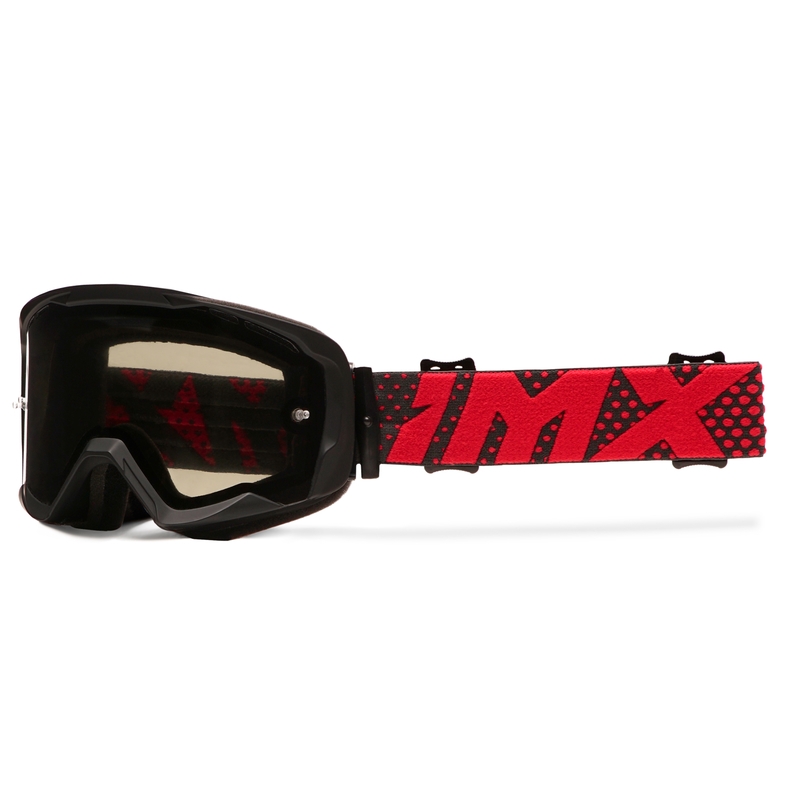 Motokros očala iMX Endurance Flip črno-rdeča z dimljenim pleksi steklom