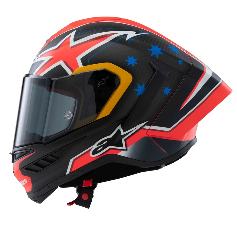 Alpinestars Supertech R10 Limited Edition Jack Miller Full Face Motoristična čelada Mat Carbon Red-Blue-Yellow-White