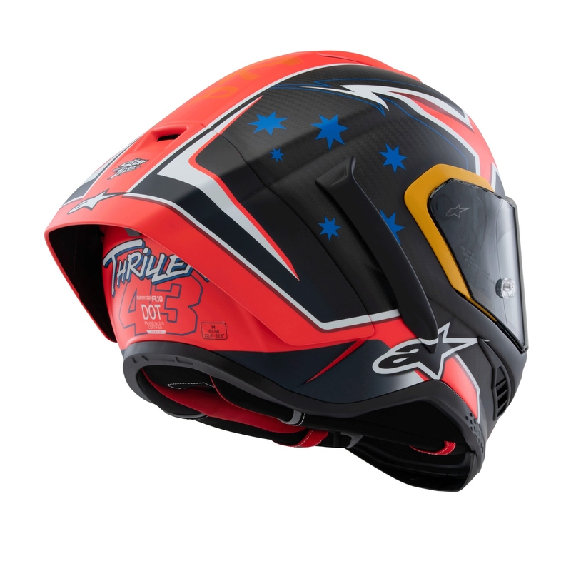 Alpinestars Supertech R10 Limited Edition Jack Miller Full Face Motoristična čelada Mat Carbon Red-Blue-Yellow-White