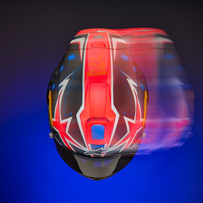 Alpinestars Supertech R10 Limited Edition Jack Miller Full Face Motoristična čelada Mat Carbon Red-Blue-Yellow-White