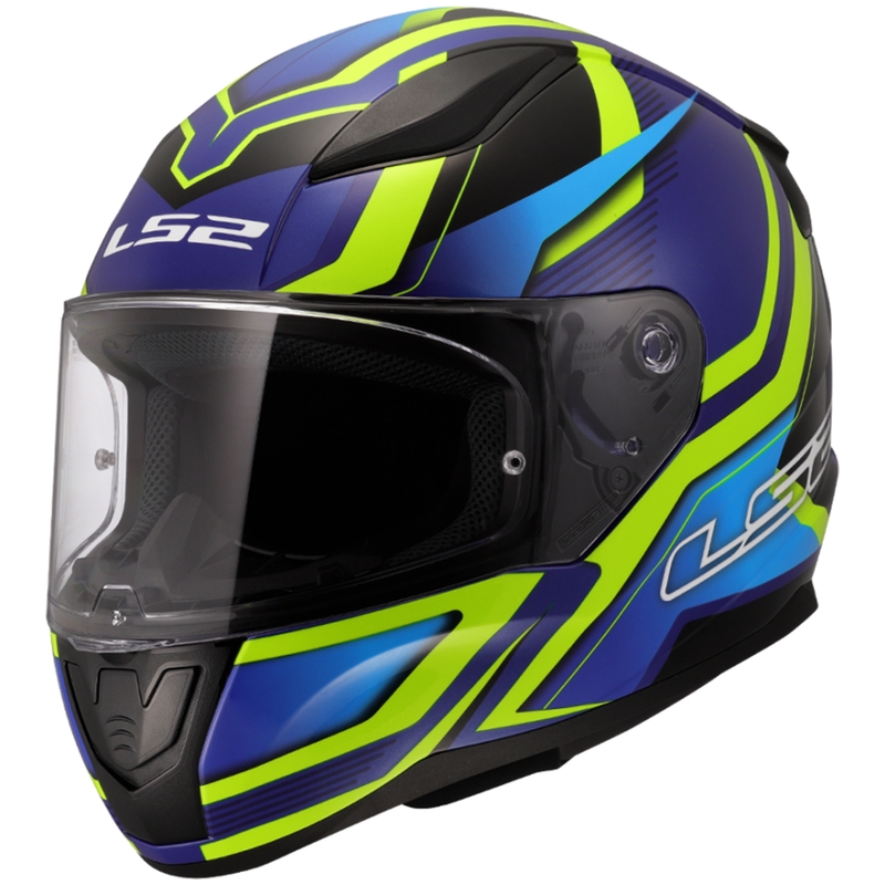 Celotna motoristična čelada LS2 FF353 Rapid II Flitz fluo rumeno-modra